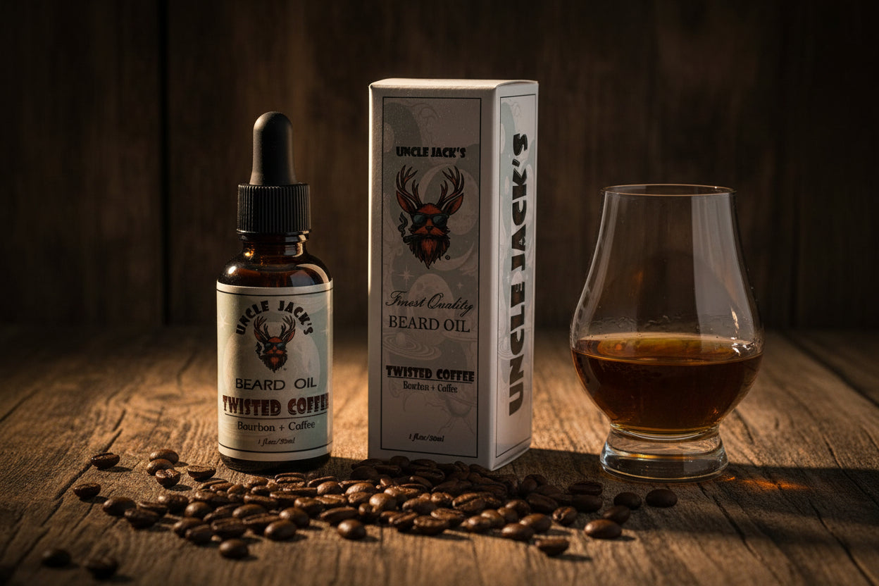 Twisted Coffee Beard Oil by Uncle Jack's - Bourbon + Coffee