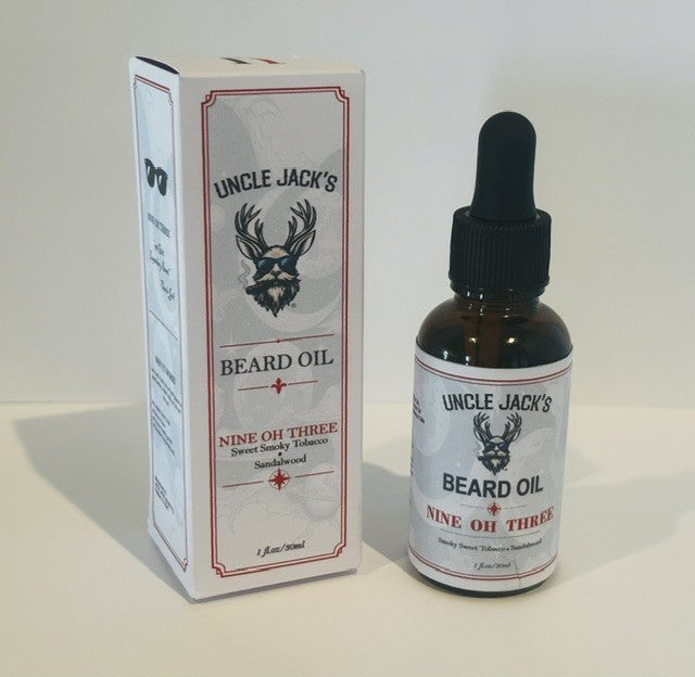 Nine Oh Three Beard Oil by Uncle Jack's - Smoky Sweet Tobacco + Sandalwood