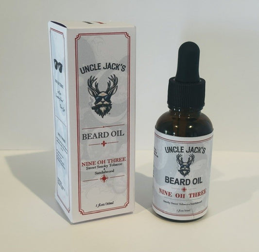 Nine Oh Three Beard Oil by Uncle Jack's - Smoky Sweet Tobacco + Sandalwood