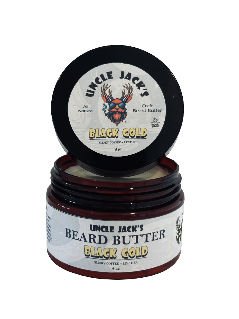 Black Gold Beard Butter by Uncle Jack's -  Smoky Coffee, Leather, Warm spice