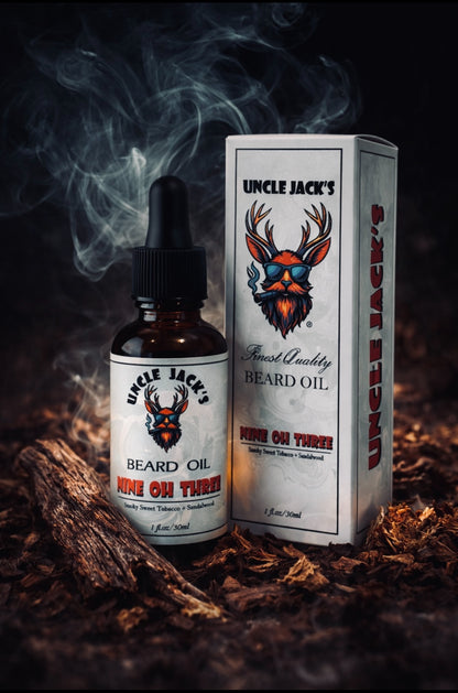 Nine Oh Three Beard Oil by Uncle Jack's - Smoky Sweet Tobacco + Sandalwood