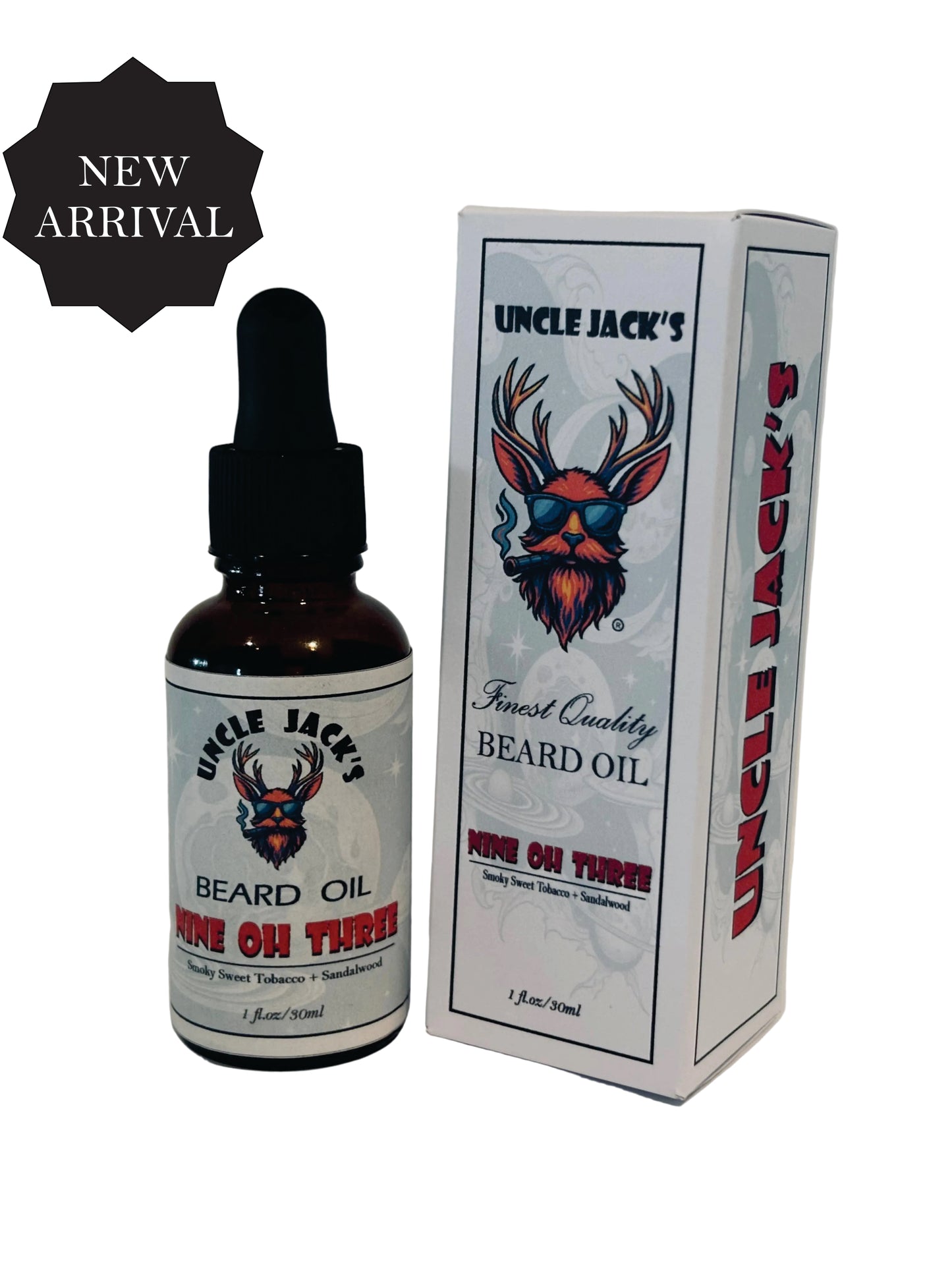 Nine Oh Three Beard Oil by Uncle Jack's - Smoky Sweet Tobacco + Sandalwood