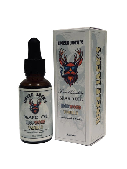 Ironwood Vanilla Beard Oil by Uncle Jack's - Sandalwood + Vanilla